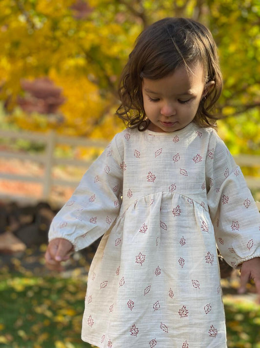 Ettie & H - Tamsyn Dress - Ivory Leaves (Woven)