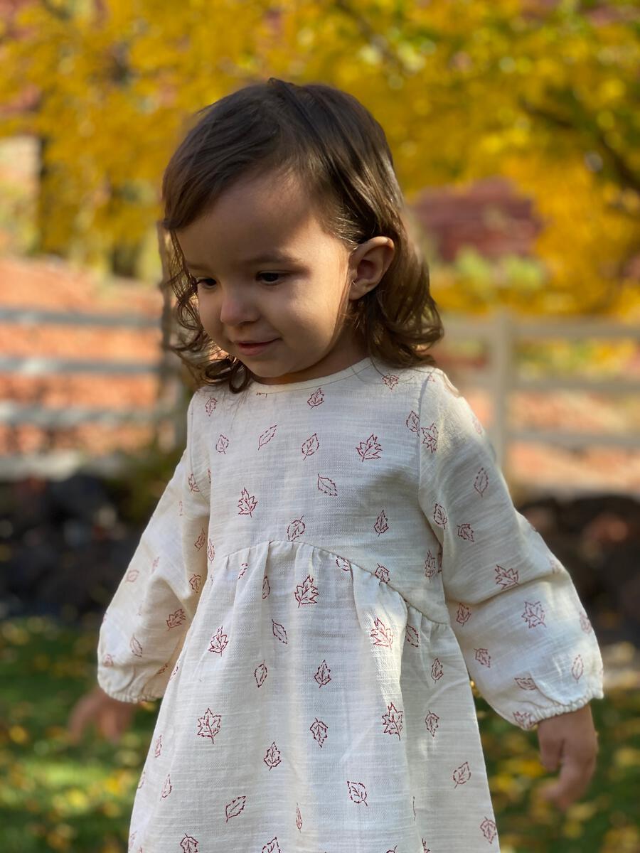 Ettie & H - Tamsyn Dress - Ivory Leaves (Woven)