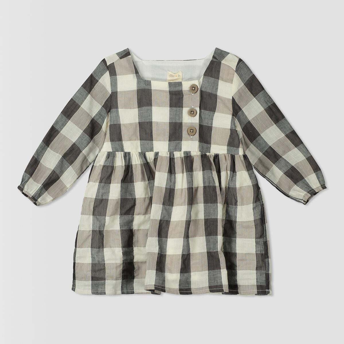 Ettie & H - Elowen Dress - Charcoal Plaid