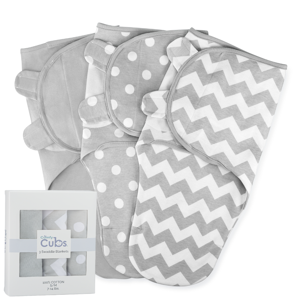 Comfy Cubs - Baby Easy Swaddle Blankets - Pack Of 3 By Comfy Cubs: Small/Medium / Blush/Mauve/Mulberry