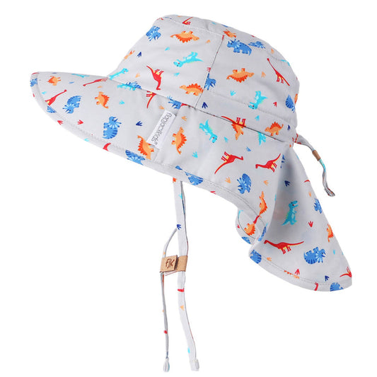 Flapjackkids - Sun Hat With Neck Cape - Multi Dino