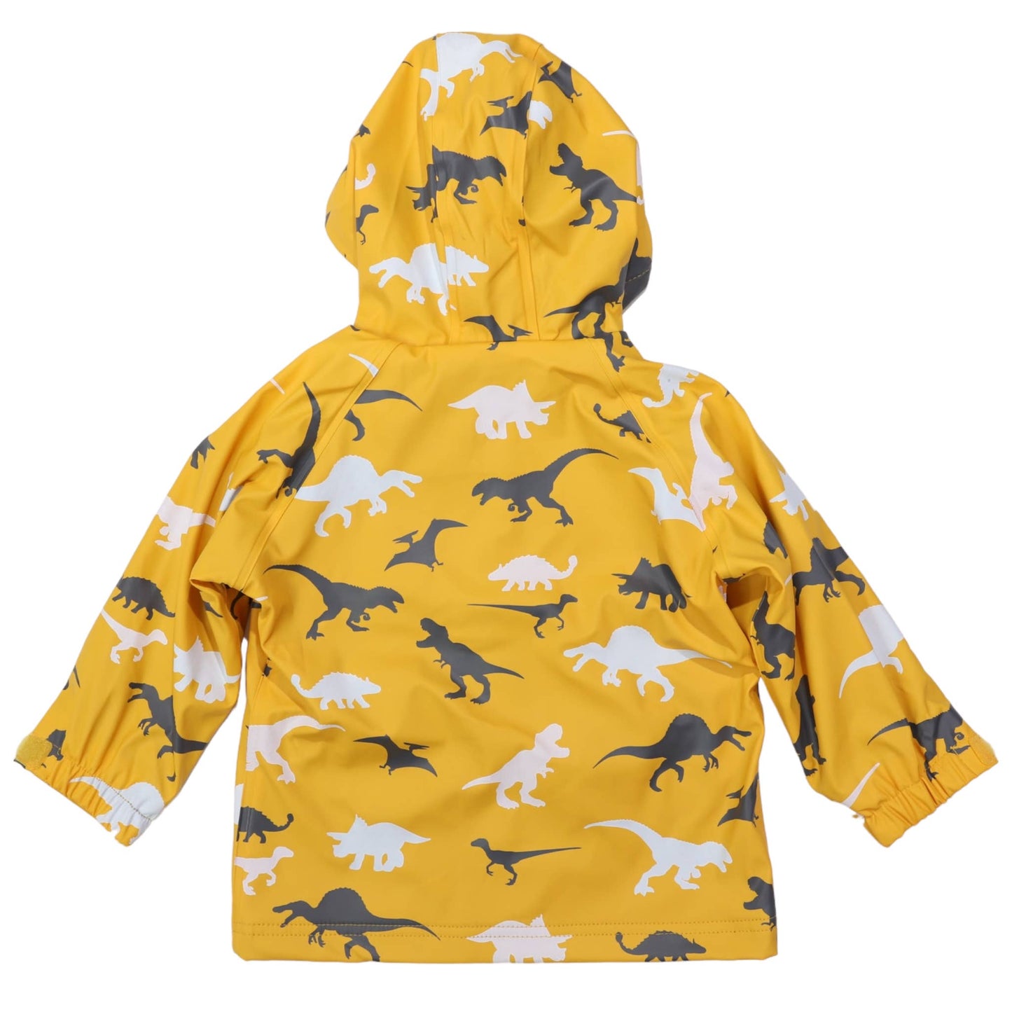 Korango - Dinosaur Colour Change Raincoat Mustard - Terry Towel