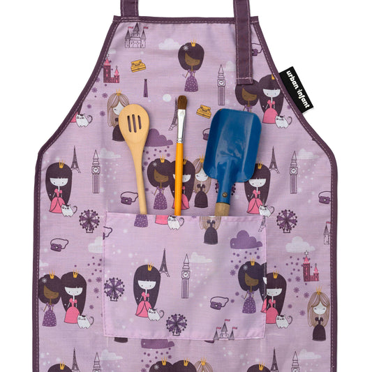 Urban Infant - Little Helper Kids Apron, Washable Cotton/Poly - Violet: SMALL