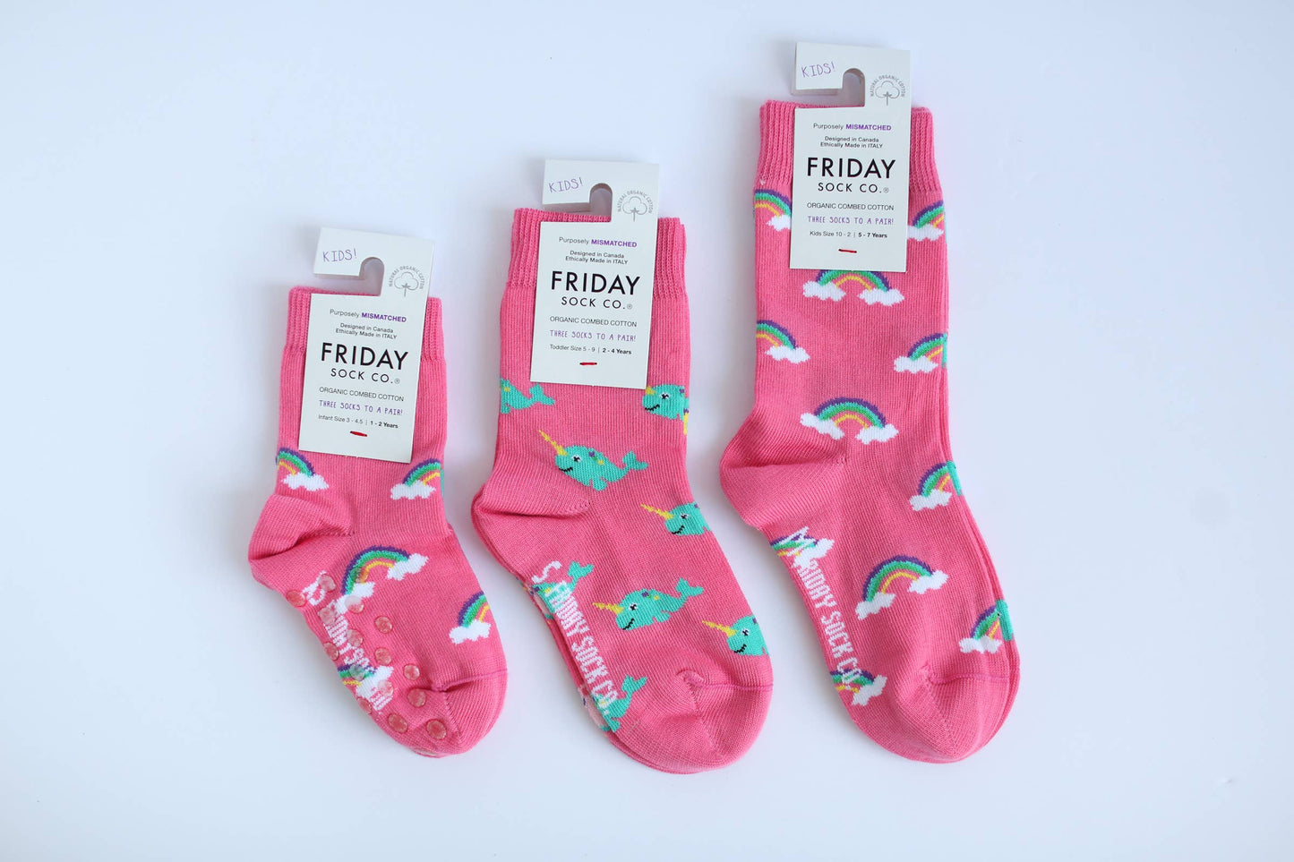 Friday Sock Co. - Kid’s Socks | Rainbow Unicorn Narwhal | Fun Socks