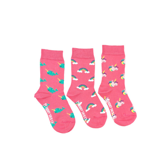 Friday Sock Co. - Kid’s Socks | Rainbow Unicorn Narwhal | Fun Socks