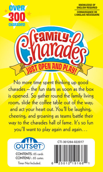 Outset -Family Charades Card Game