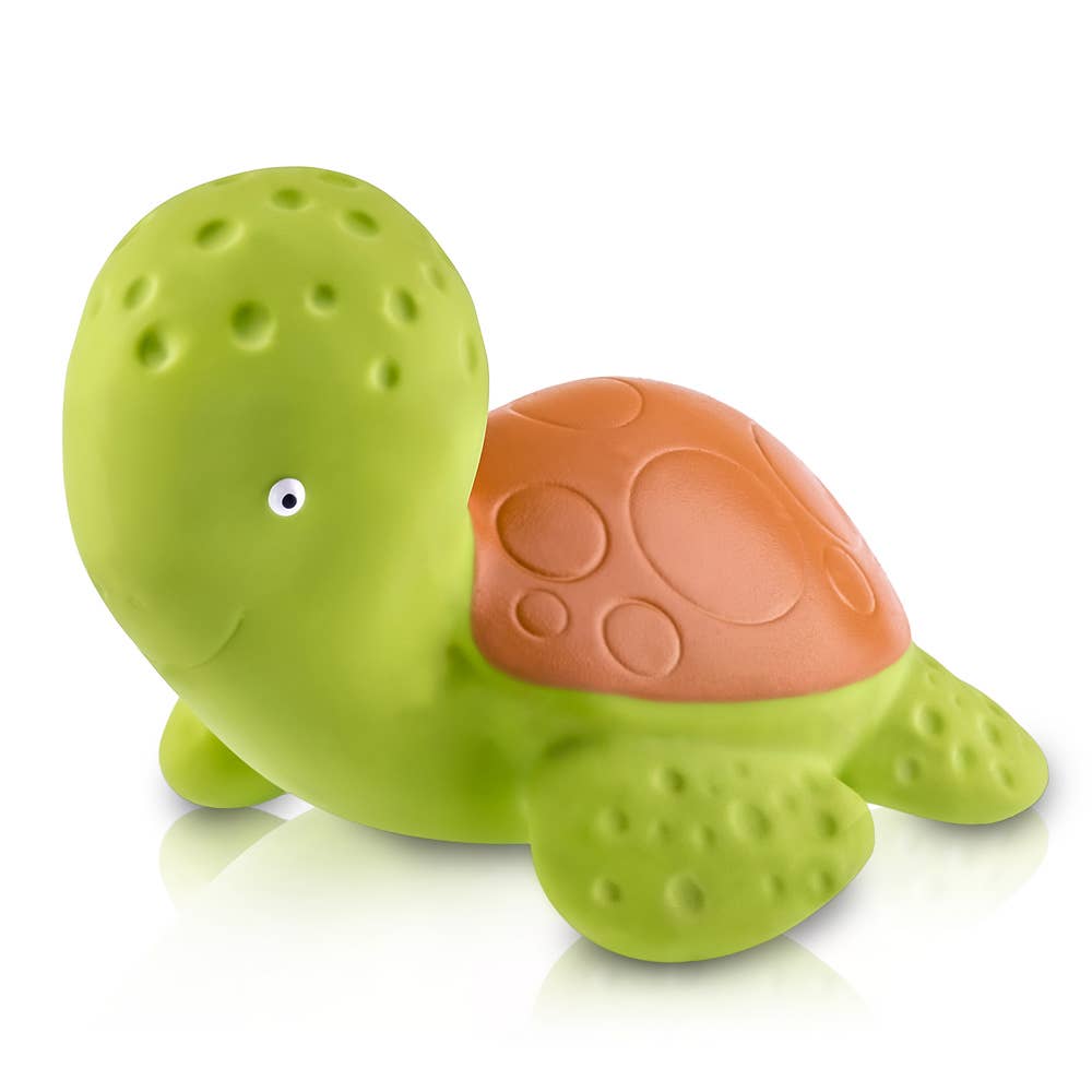 Caaocho Natural Rubber Toys - Sea Turtle Bath Toy Hole Free - 100% Pure Natural Rubber