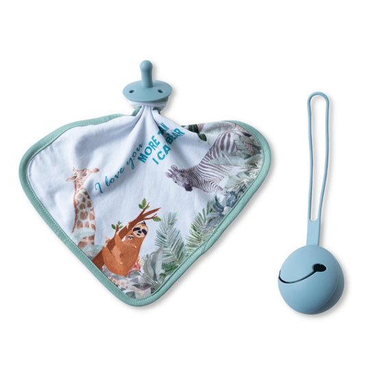 Earth Baby Outfitters-Tencel Deluxe Lovey + Silicone Pacifier and Holder Set