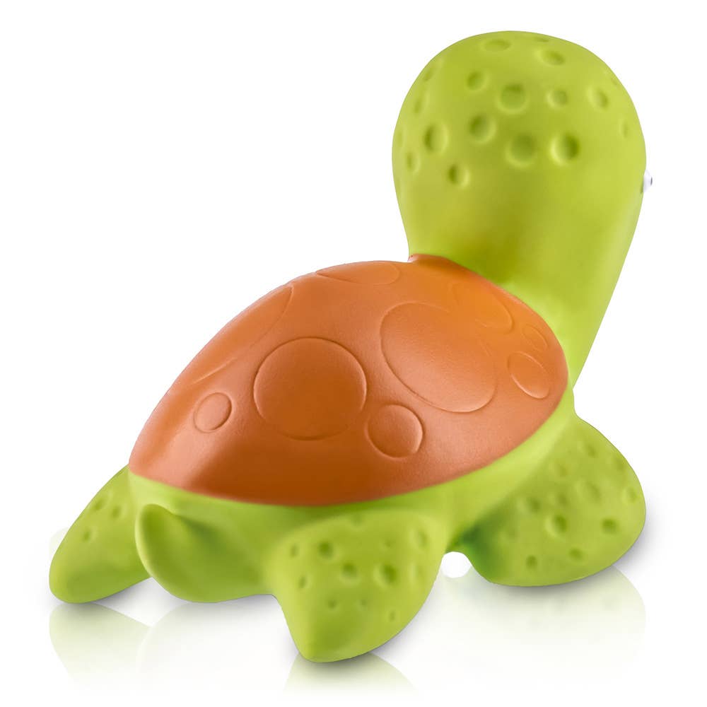 Caaocho Natural Rubber Toys - Sea Turtle Bath Toy Hole Free - 100% Pure Natural Rubber