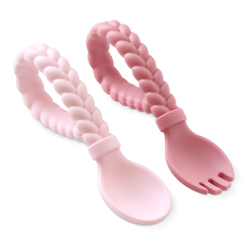 Itzy Ritzy - Sweetie Spoons™ Spoon + Fork Set: Buttercream + Toffee