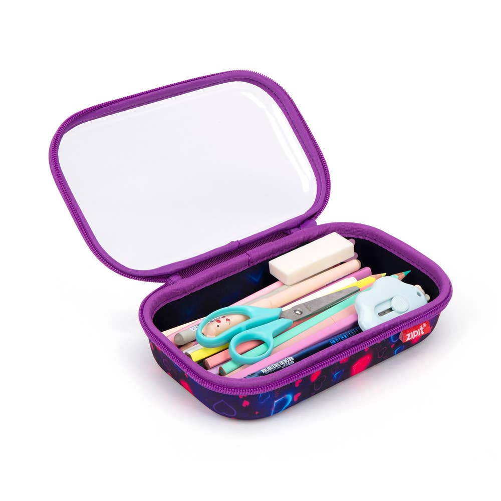 ZIPIT - ZIPIT Clear Top Pencil Box for Kids: Heart