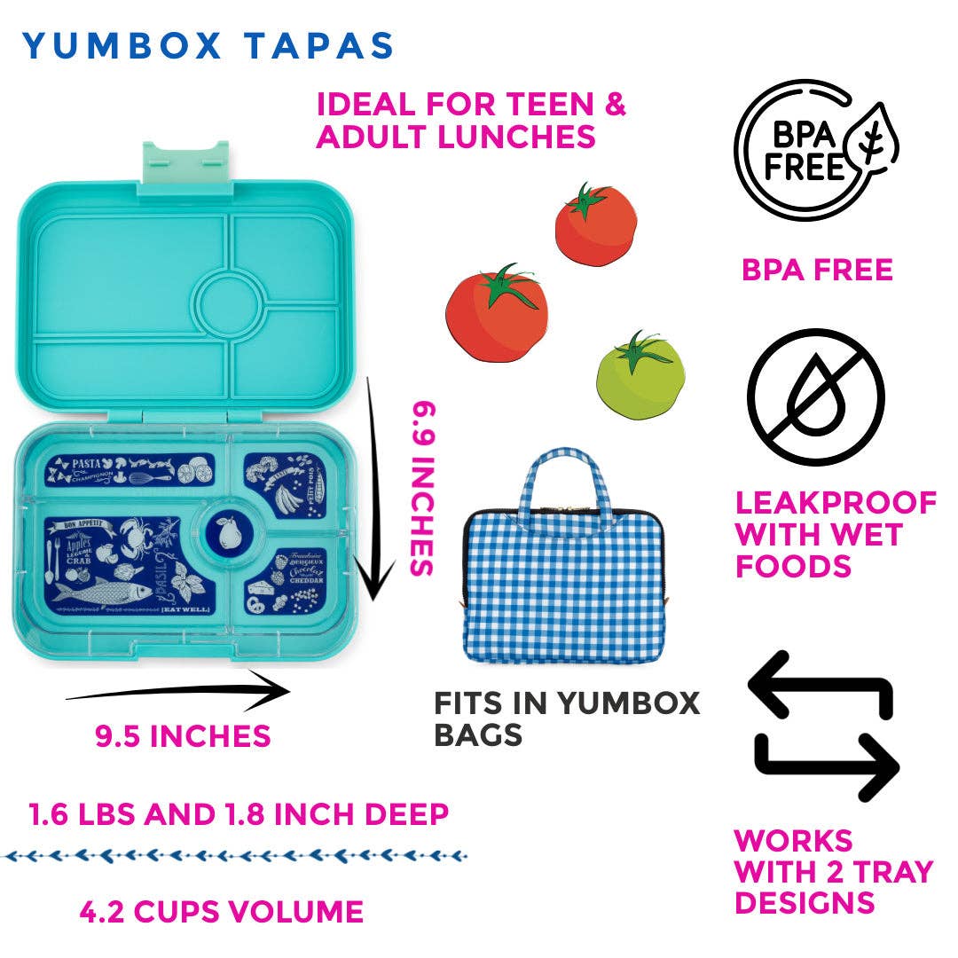 Yumbox - Leakproof Tapas Bento Box (Antibes Blue) - 5 Compartment