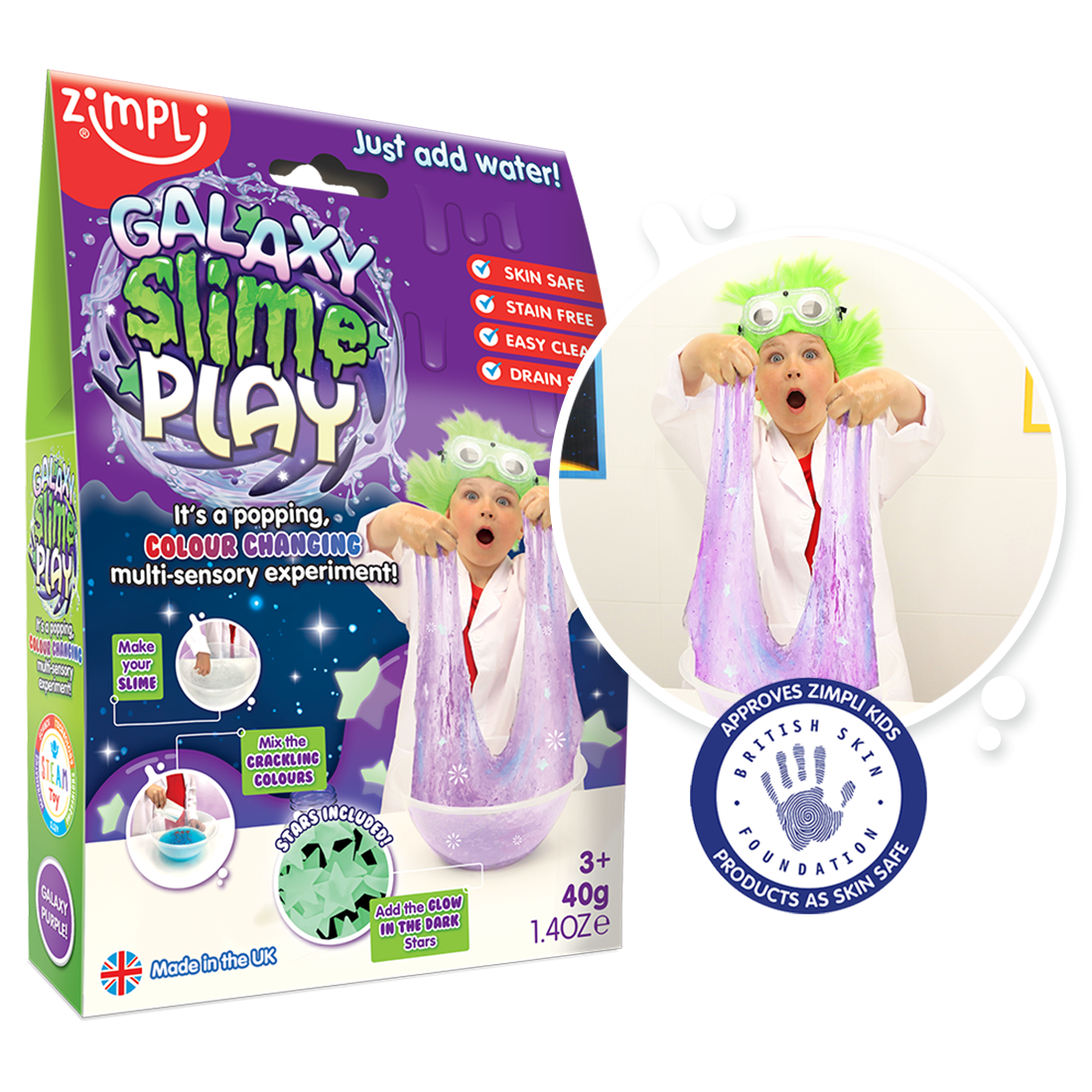 Zimpli Kids - Zimpli Galaxy Slime Play -Diy Crackling Slime Science Kit