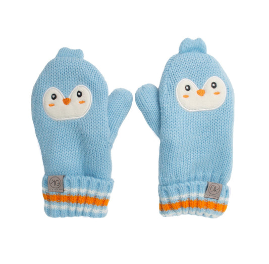 FlapJackKids-Baby Knitted Mittens - Penguin- 6M-2Y