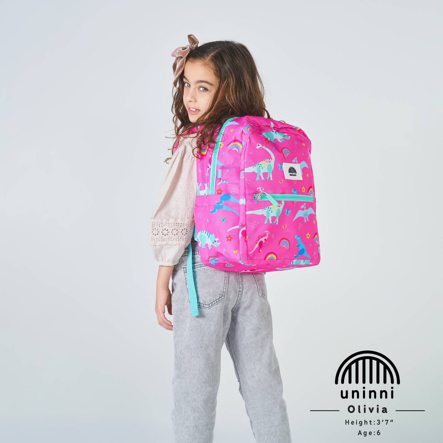 Uninni - Ethan Backpack-Pink Dinosaur