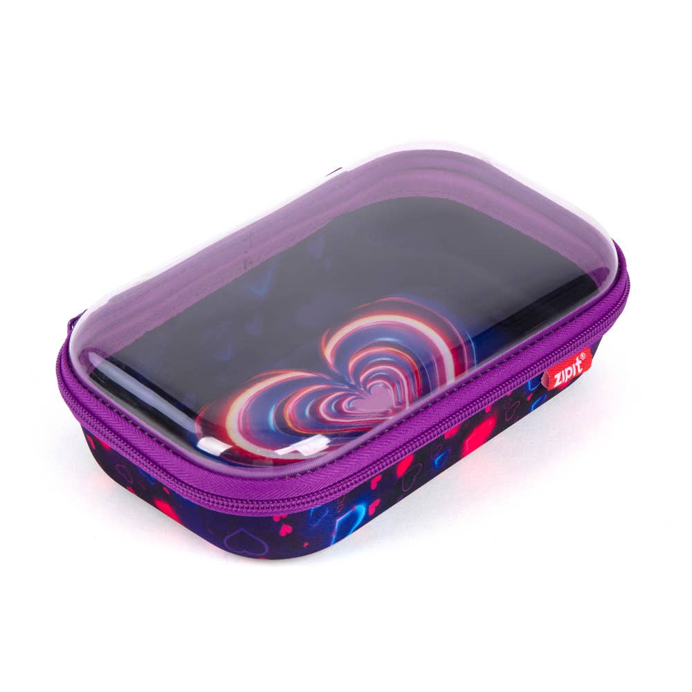 ZIPIT - ZIPIT Clear Top Pencil Box for Kids: Heart