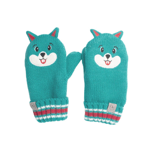 FlapJackKids-Baby Knitted Mittens - Squirrel - 0-2Y