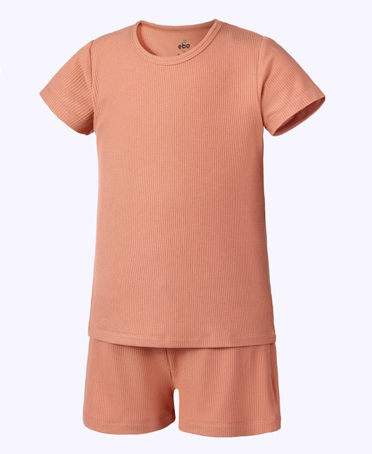 Earth Baby Outfitters-Bamboo Ribbed Short Sleeve Pajamas