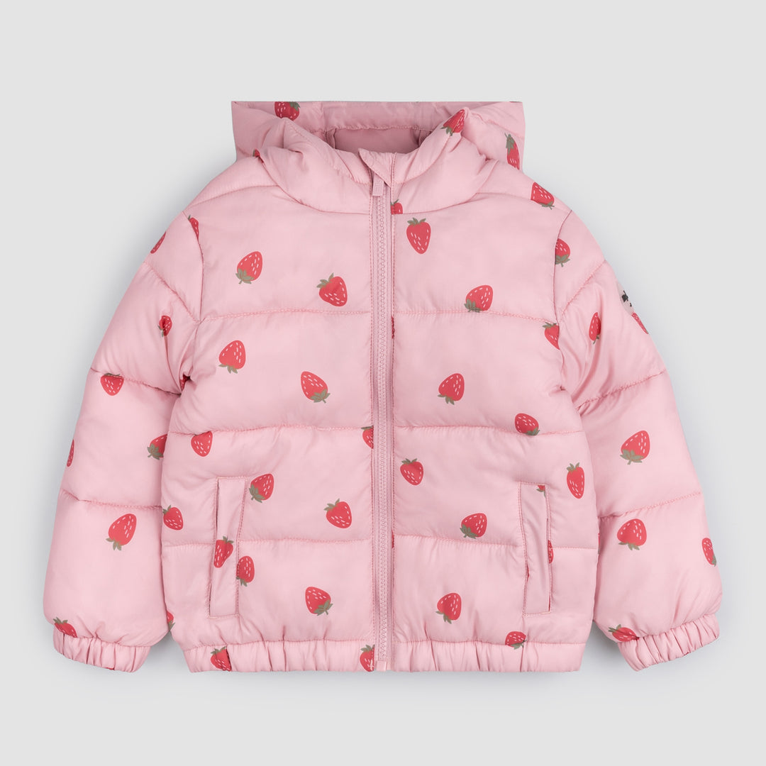 Miles The Label - Strawberry Print On Hooded Packable Jacket