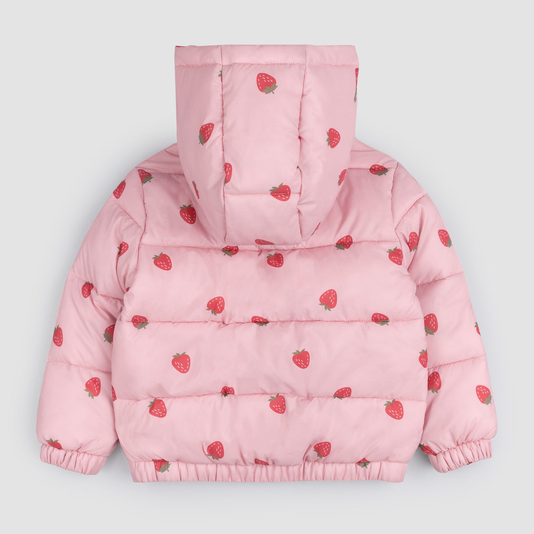 Miles The Label - Strawberry Print On Hooded Packable Jacket