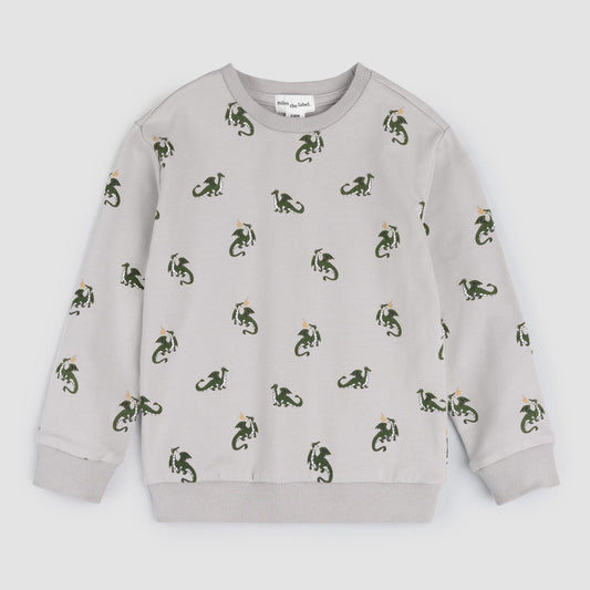 Miles The Label - Dragon Print On Cement Sweatshirt