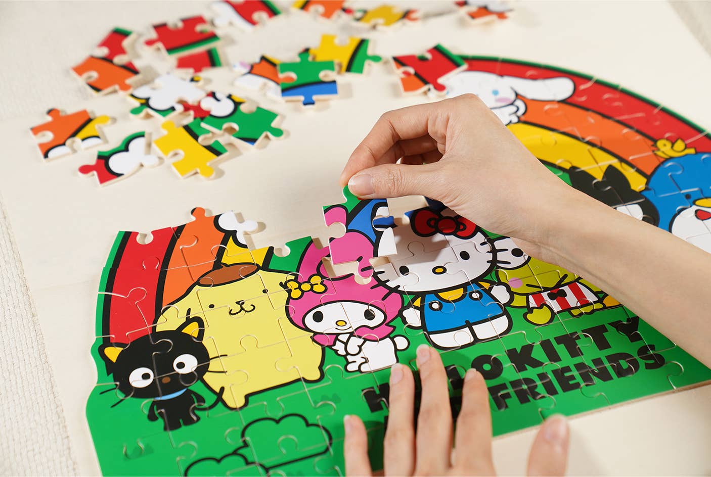 Hands Craft - Hello Kitty Wooden Jigsaw Puzzle: Hello Kitty Rainbow