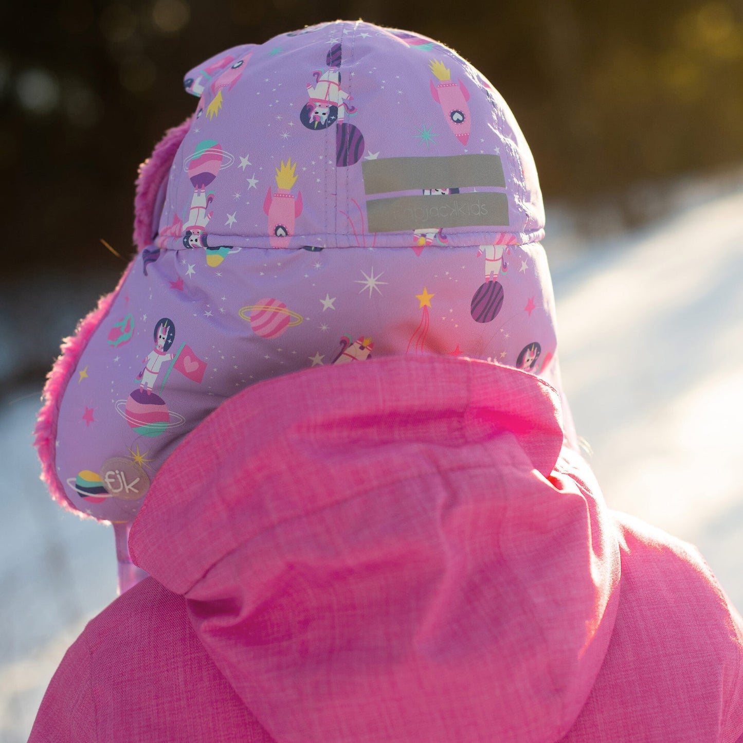 FLAPJACKKIDS - Water Repellent Trapper Hat Unicorn - Lilac