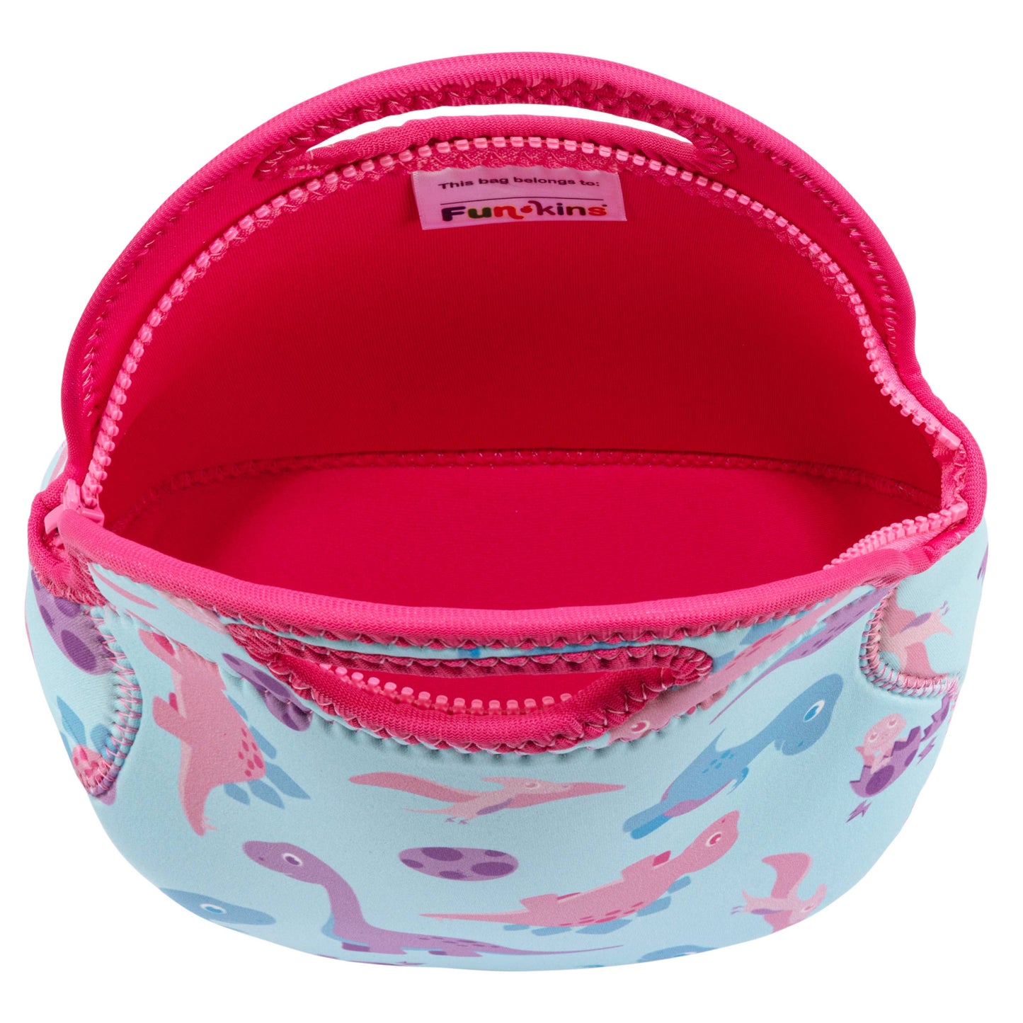 My Funkins - Small, Machine Washable Lunch Bag for Kids - Pink Dinos