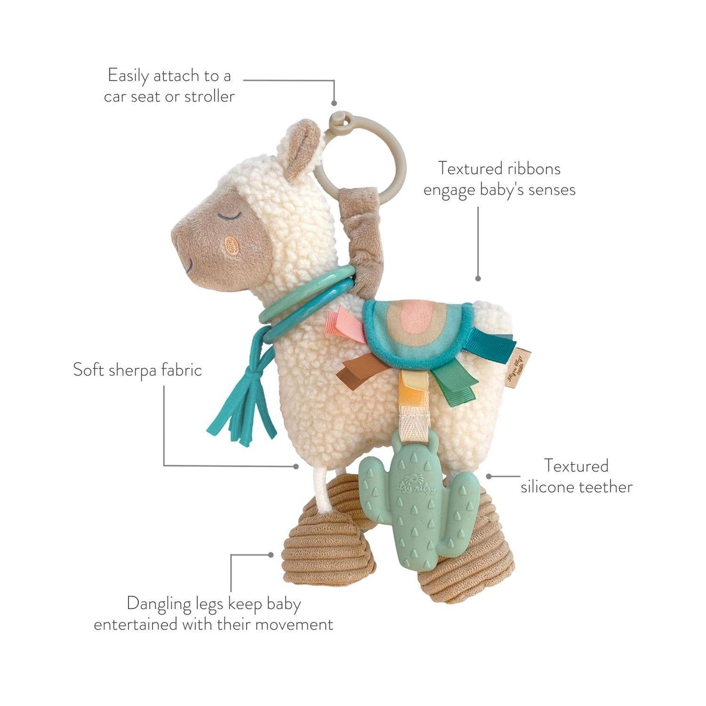 Itzy Ritzy - Itzy Friends Link & Love™ Activity Plush with Teether Toy: Unicorn