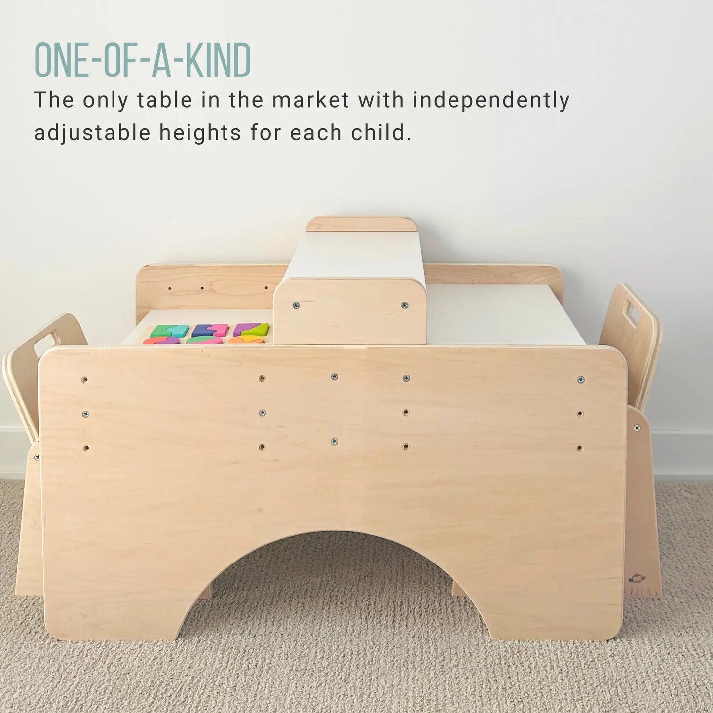 PAPAYA DOUBLE - Adjustable Montessori Table & Chair Set for Two