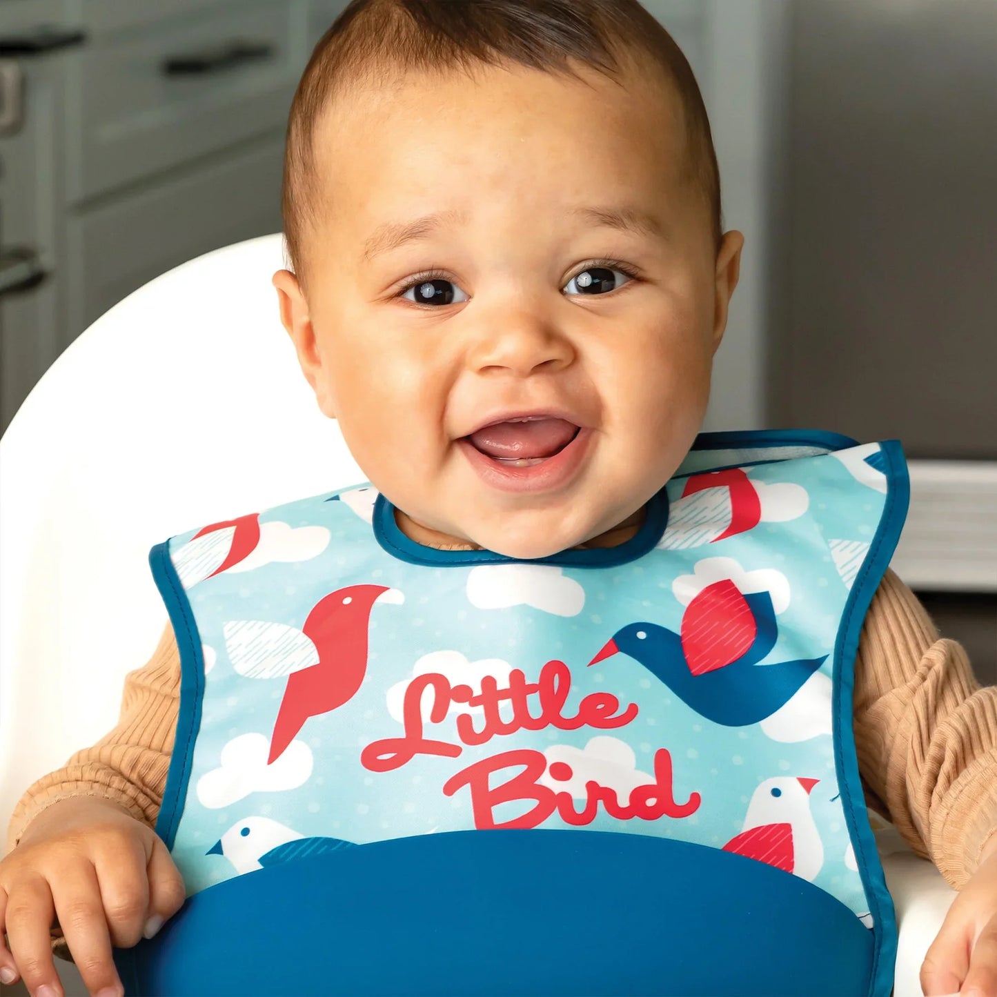 Tiny Twinkle-Mess-Proof Silicone Pocket Bib 2 Pack - Little Bird