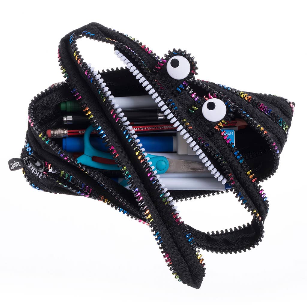 ZIPIT - ZIPIT Monster Pencil Case, Black & Rainbow