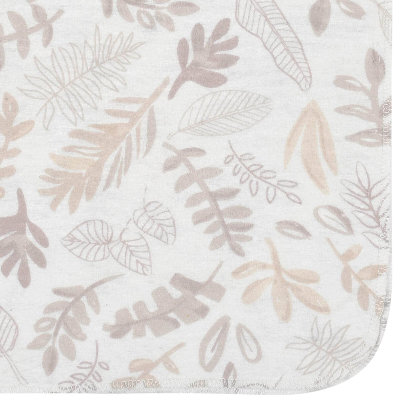 Just Born 4-Pack Neutral Leaves Flannel Receiving Blankets