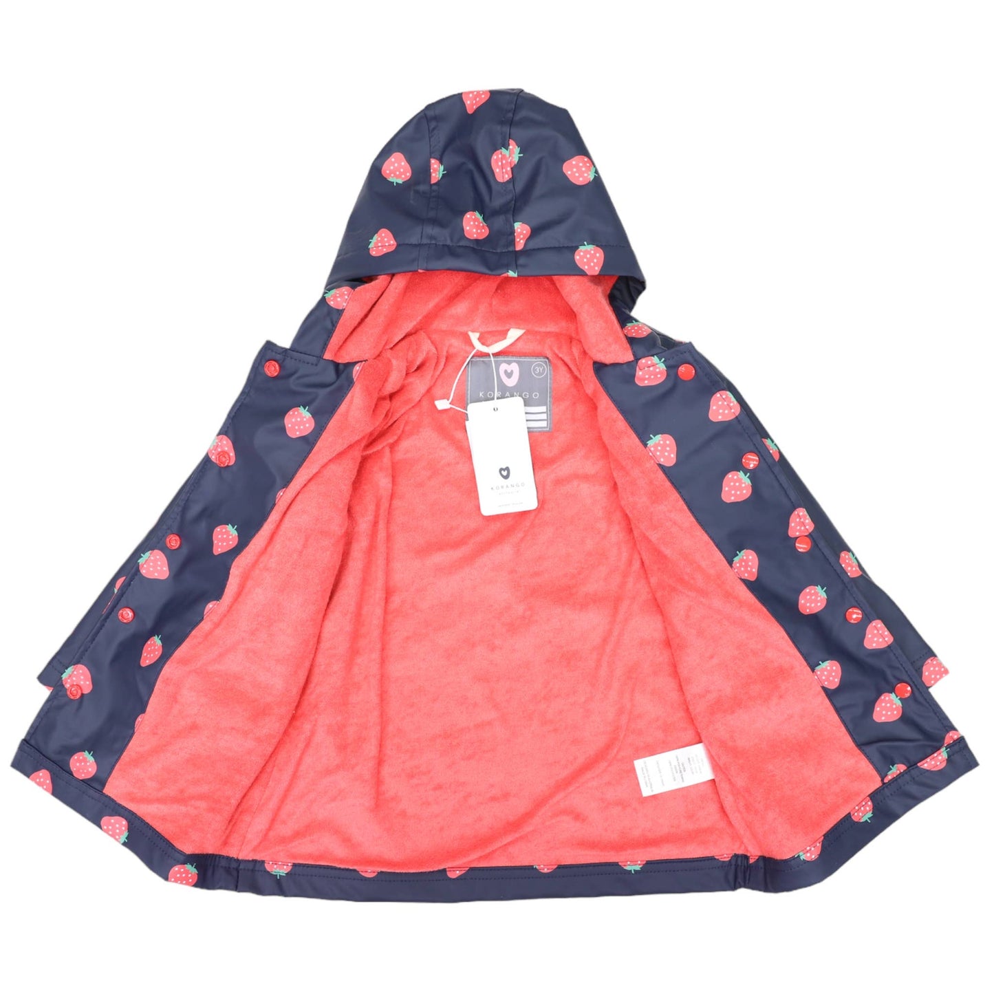 Korango - Strawberry Raincoat Navy - Terry Towel