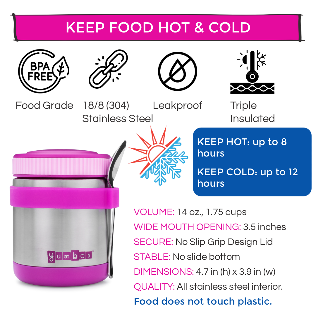 Yumbox - Thermal Food Jar for Hot Lunch - Zuppa with Spoon