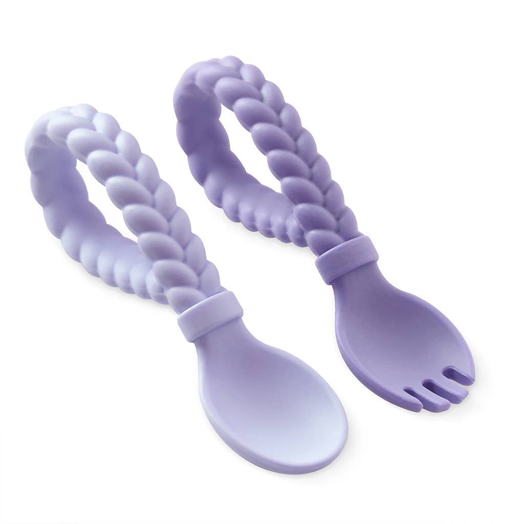 Itzy Ritzy - Sweetie Spoons™ Spoon + Fork Set: Buttercream + Toffee