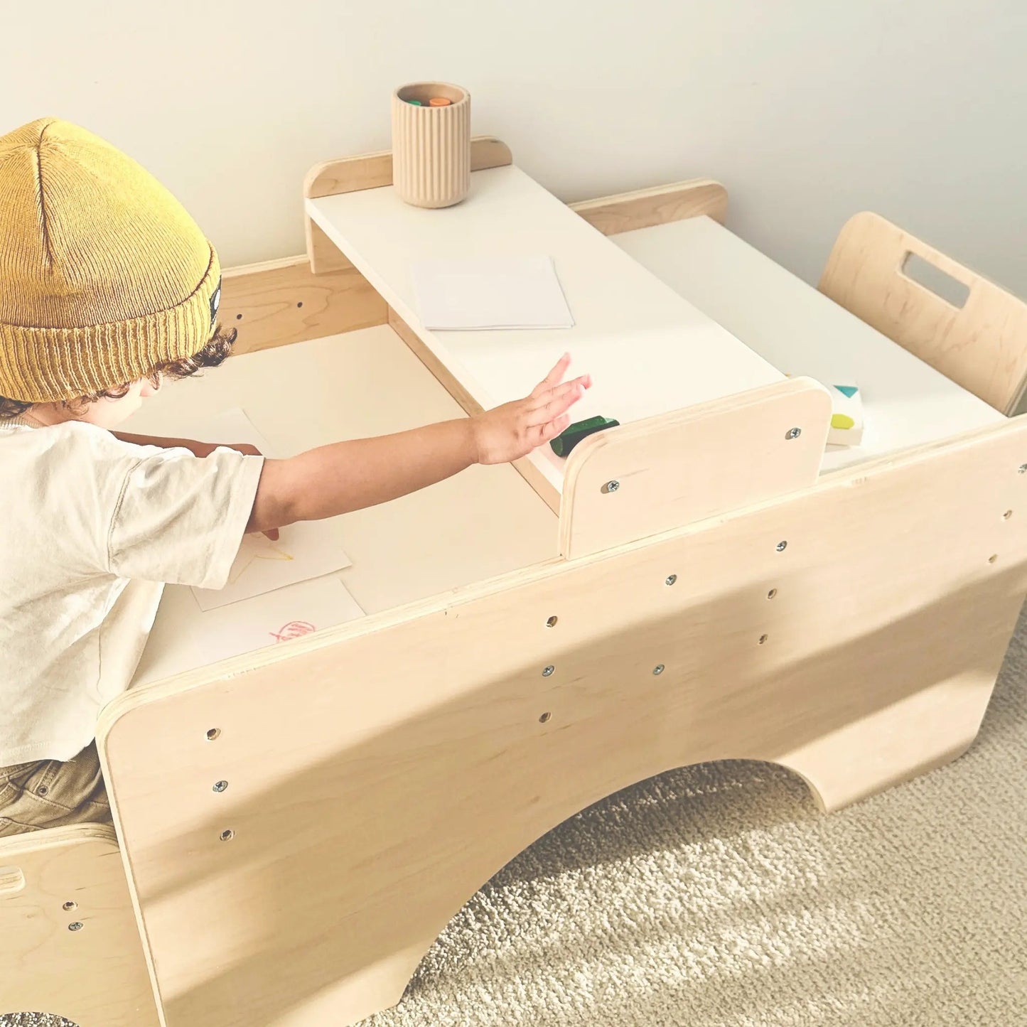 PAPAYA DOUBLE - Adjustable Montessori Table & Chair Set for Two