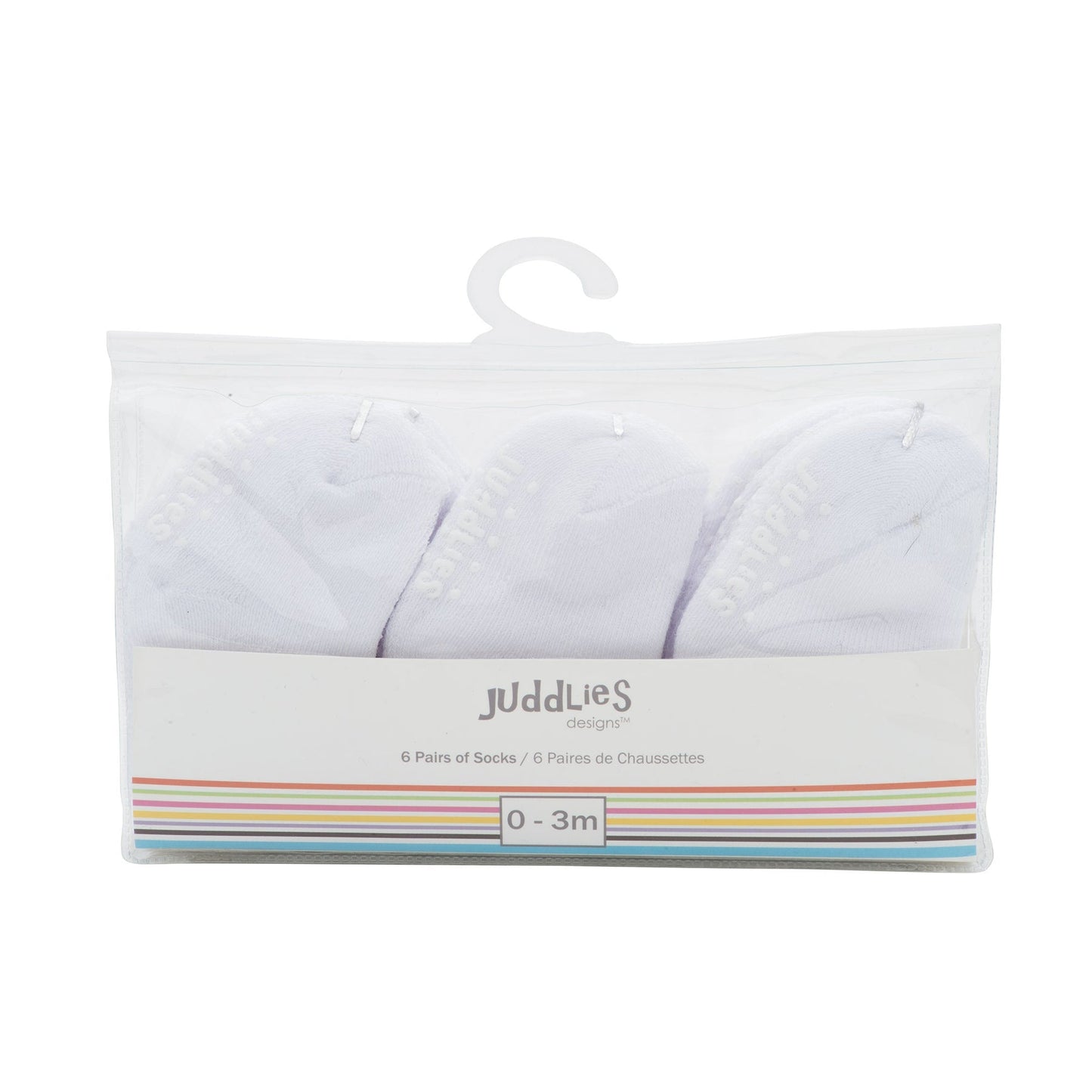 Juddlies - 6Pairs Multi Pack Infant Socks - White