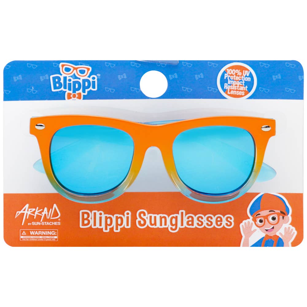 H2W dba Sun-Staches - Licensed Kids Arkaid Blippi Orange and Blue Wayfarer