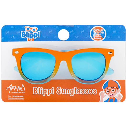 H2W dba Sun-Staches - Licensed Kids Arkaid Blippi Orange and Blue Wayfarer