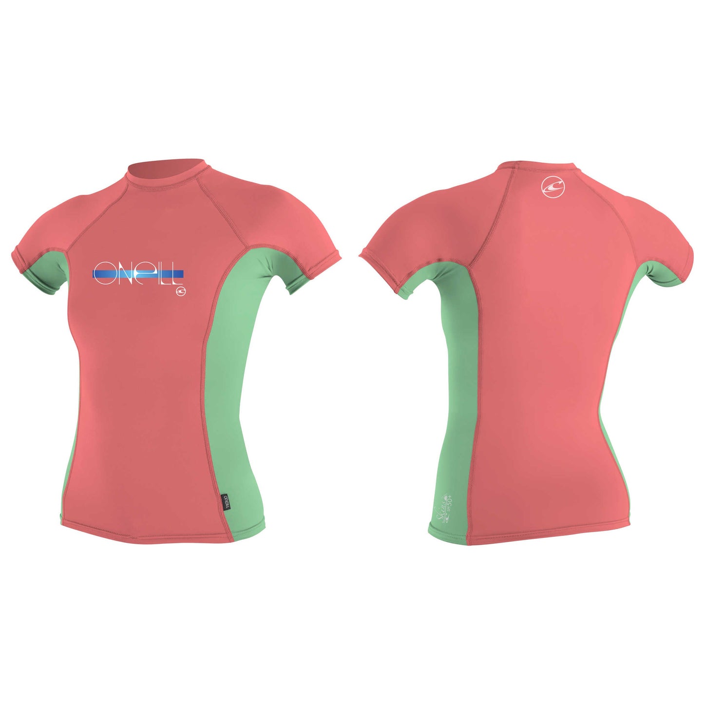 O'Neill Girls Skins Ss Crew Coral/Mint/Coral 4175-Dl5