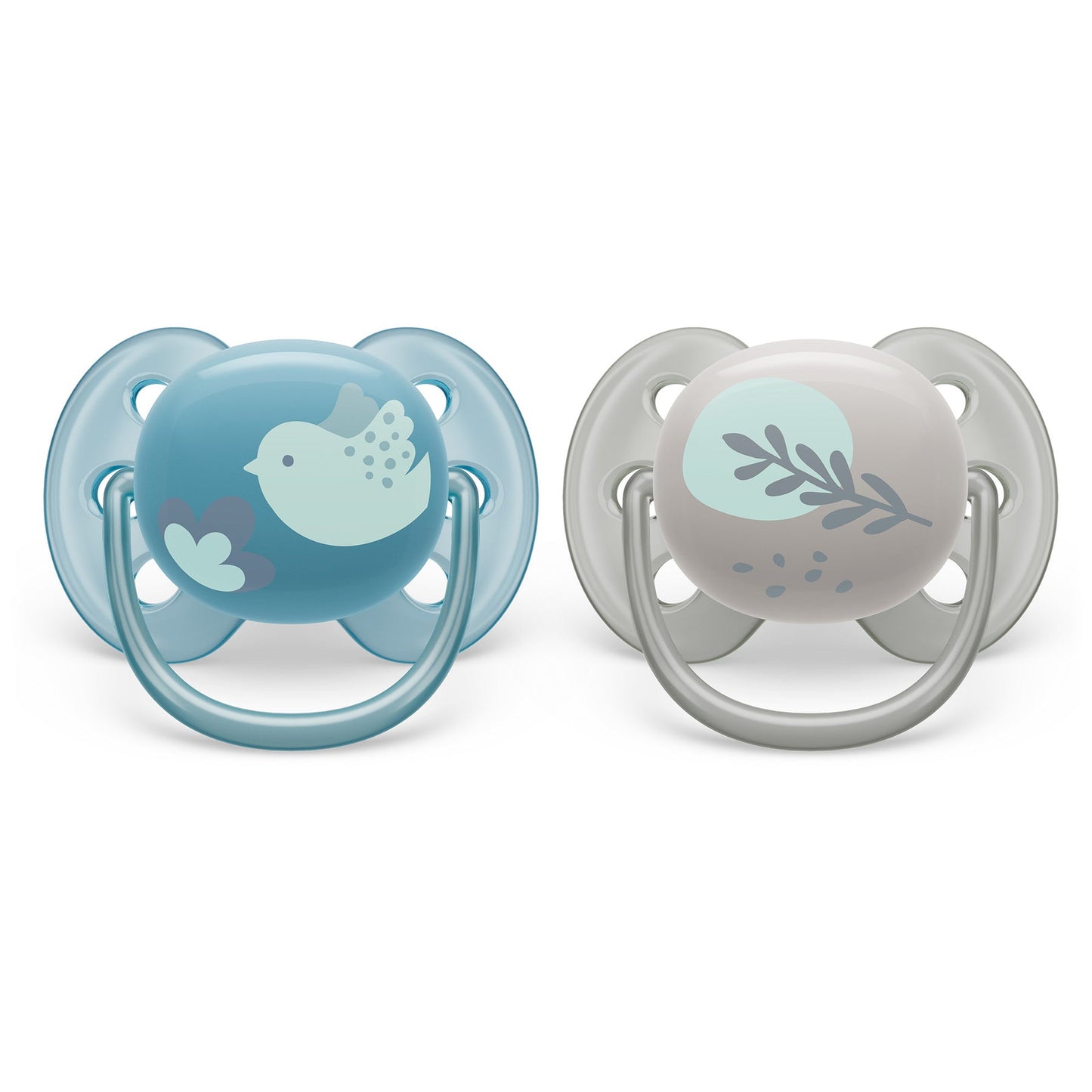 Phillips Avent - Ultra Soft Pacifier - 6-18m - Blue Dove + Silver Leaf - 2 pack