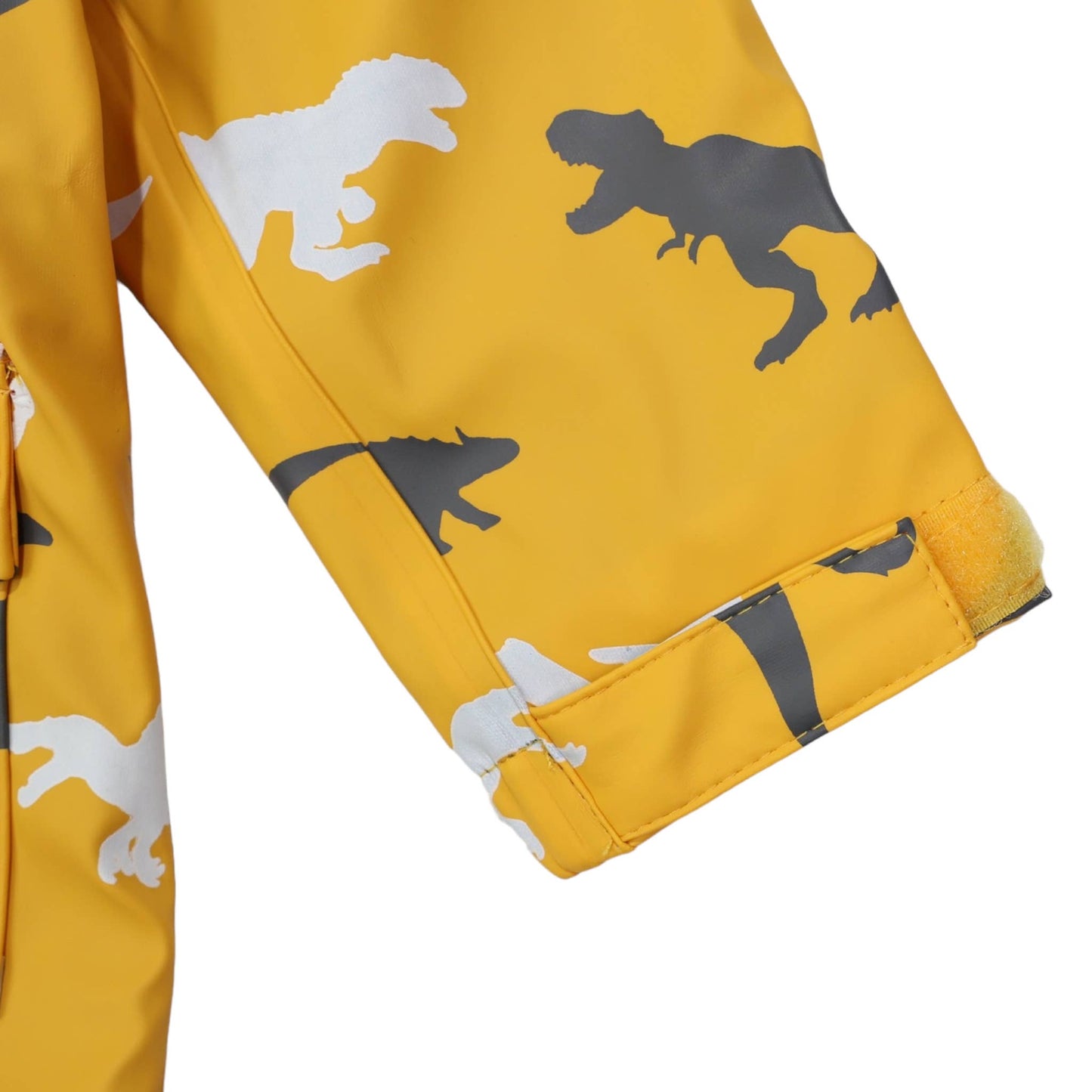 Korango - Dinosaur Colour Change Raincoat Mustard - Terry Towel