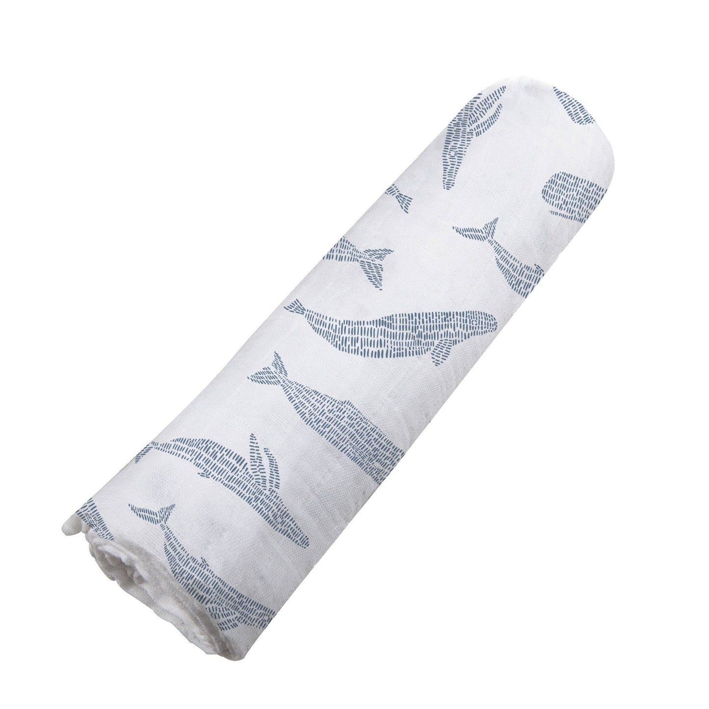 Newcastle Classics - Blue Shadow Whales Bamboo Swaddle