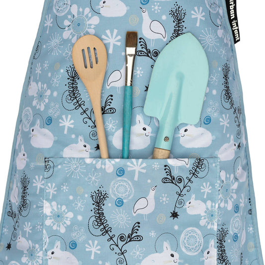 Urban Infant - Little Helper Kids Apron, Washable Cotton/Poly - Bunnies: SMALL