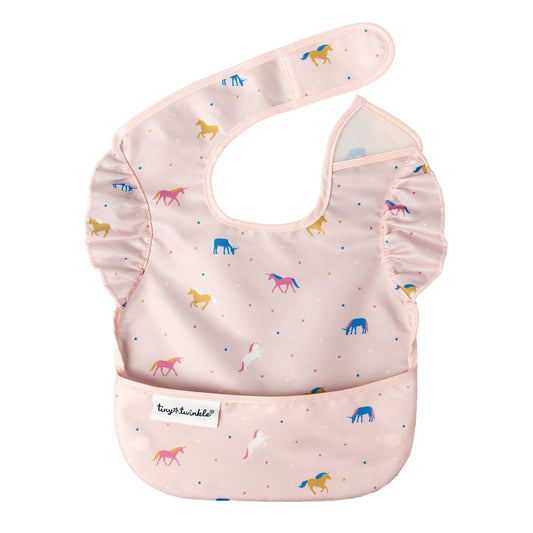 TINY TWINKLE - Mess-proof Ruffle Easy Bib - Unicorn Confetti (6 - 24 Months)