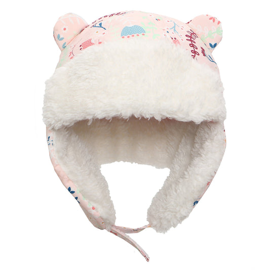 FLAP JACK KIDS - Water Repellent Trapper Hat - Floral Pink