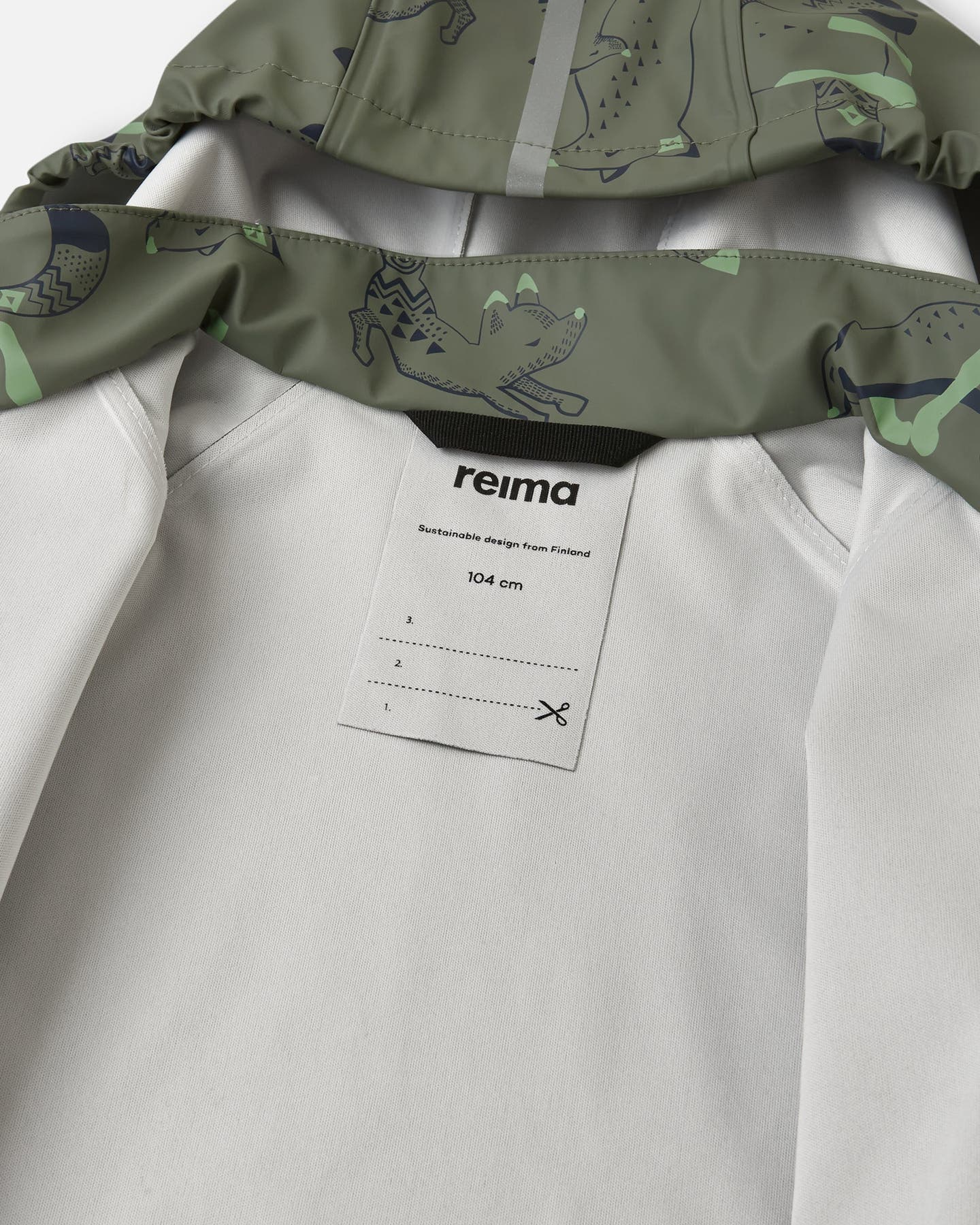 Reima Waterproof Rain Jacket Vesi Greyish Green