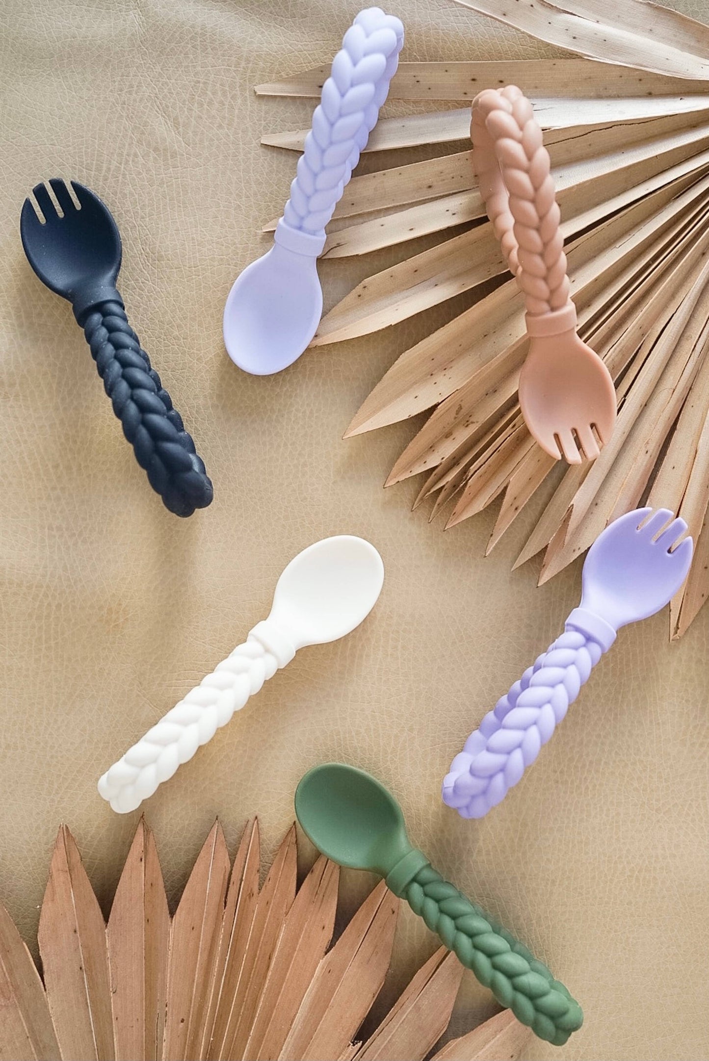 Itzy Ritzy - Sweetie Spoons™ Spoon + Fork Set: Buttercream + Toffee