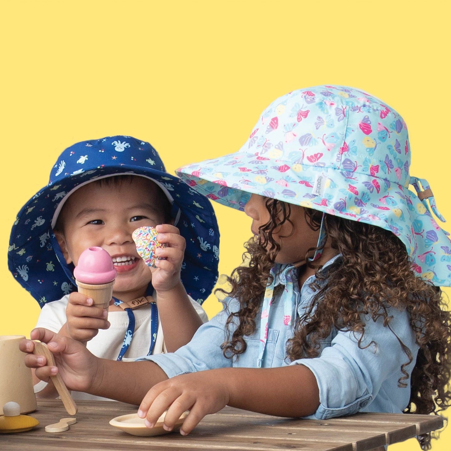 Flapjackkids - Sun Hat Neck Cape - Butterfly